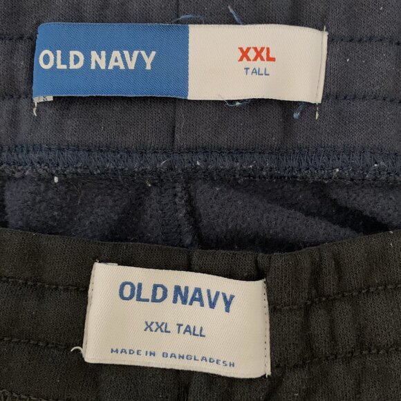 Old Navy 2 PC Fleece Jogger Sweat Shorts Drawstring Navy & Black Size XXL Tall - Picture 4 of 10